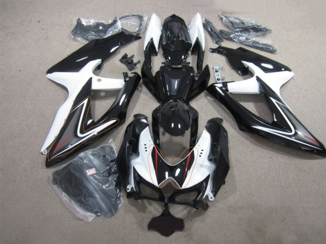 ABS Moto Plástica GSXR 600 K8 2008-2010 - Negro Blanco ABS Moto Plástica GSXR 600 K8 2008-2010 - Negro Blanco