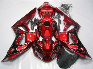 ABS Moto Plástico CBR 1000 RR 2006-2007 - Rojo Negro Llama