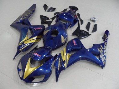 Carenado Moto CBR 1000 RR 2006-2007 - Oscuro Azul con Oro Raya