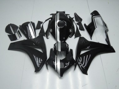 Carenado Moto CBR 1000 RR 2008-2011 - Brillante Negro con Plata Raya