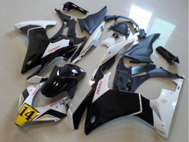 Carenado Moto CBR 500 RR 2013-2015 - Negro Blanco Denso Rizoma 14 Carenado Moto CBR 500 RR 2013-2015 - Negro Blanco Denso Rizoma 14