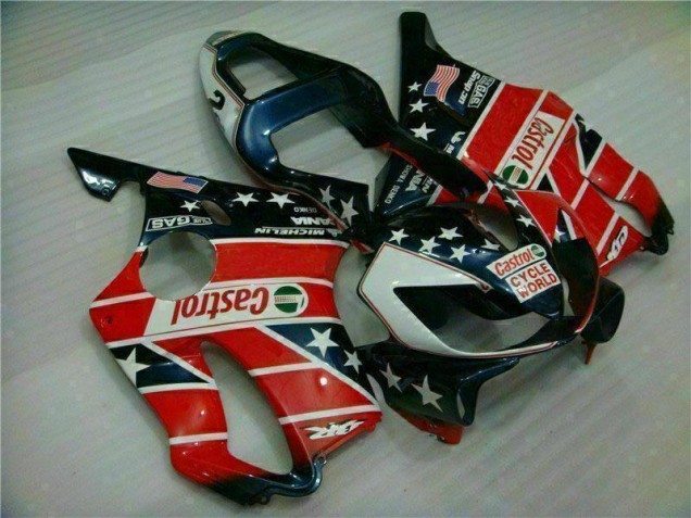 Carenado Moto CBR 600 F4i 2001-2003 - Rojo Blanco Azul Castrol Cycle World