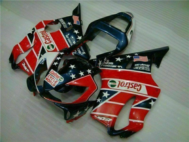 Carenado Moto CBR 600 F4i 2001-2003 - Rojo Blanco Azul Castrol Cycle World
