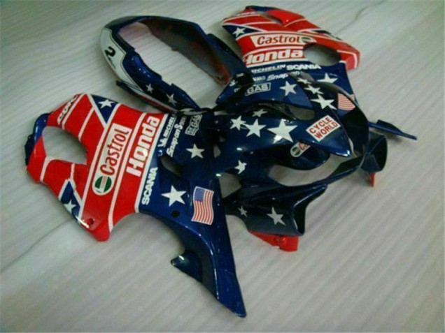 Carenado Moto CBR 600 F4i 2004-2007 - Azul Rojo Castrol Cycle World