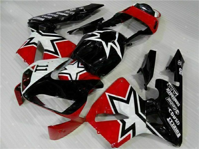 Carenado Moto CBR 600 RR 2003-2004 - Negro Blanco 11 Carenado Moto CBR 600 RR 2003-2004 - Negro Blanco 11
