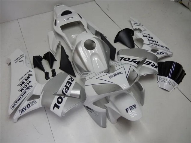 Carenado Moto CBR 600 RR 2003-2004 - Plata Blanco Negro Repsol Carenado Moto CBR 600 RR 2003-2004 - Plata Blanco Negro Repsol