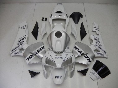 Carenado Moto CBR 600 RR 2003-2004 - Plata Blanco Negro Repsol