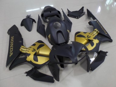Carenado Moto CBR 600 RR 2005-2006 - Negro Mate con Oro Cráneo