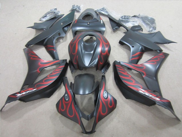 Carenado Moto CBR 600 RR 2007-2008 - Negro con Rojo Llama Carenado Moto CBR 600 RR 2007-2008 - Negro con Rojo Llama
