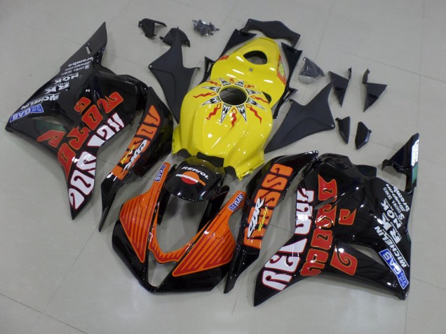 Carenado Moto CBR 600 RR 2009-2012 - Amarillo Rossi Carrera