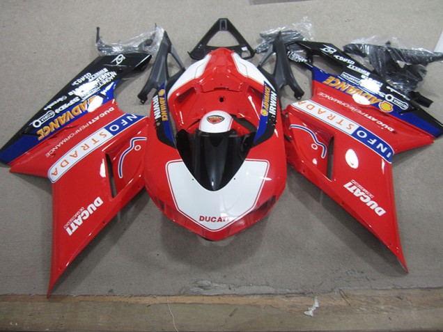 Carenado Moto Ducati 1098 2007-2014 - Rojo Blanco Info Strada Carenado Moto Ducati 1098 2007-2014 - Rojo Blanco Info Strada