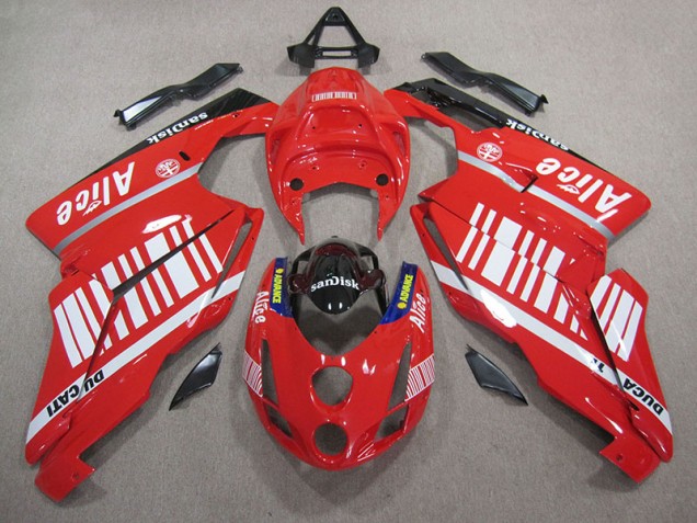 Carenado Moto Ducati 749 2005-2006 - Rojo Blanco Alice Sandisk Carenado Moto Ducati 749 2005-2006 - Rojo Blanco Alice Sandisk