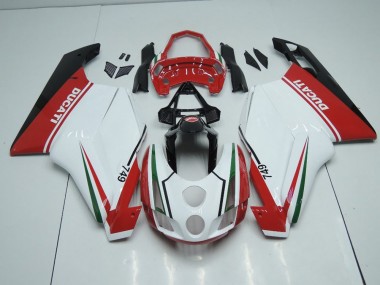 Carenado Moto Ducati 749 999 2003-2004 - Blanco Rojo con Cola Open