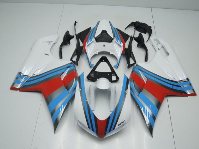 Carenado Moto Ducati 848 1098 1198 2007-2014 - Azul Blanco Rojo Carenado Moto Ducati 848 1098 1198 2007-2014 - Azul Blanco Rojo