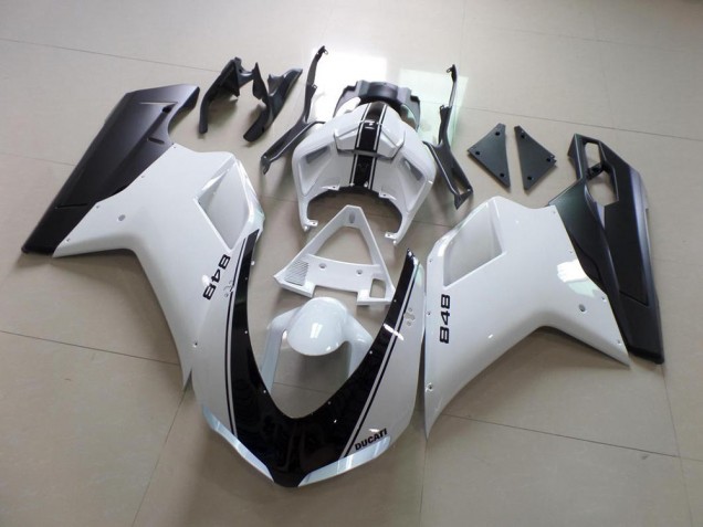 Carenado Moto Ducati 848 1098 1198 2007-2014 - Blanco & Negro Raya Carenado Moto Ducati 848 1098 1198 2007-2014 - Blanco & Negro Raya