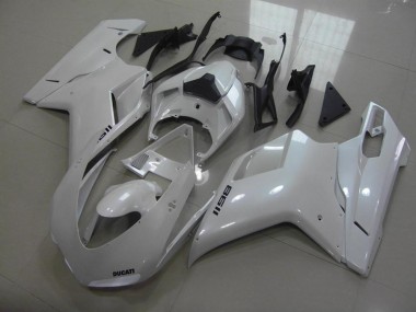 Carenado Moto Ducati 848 1098 1198 2007-2014 - Pear Blanco Negro Calcomanías