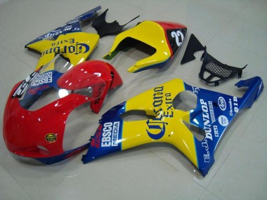 Carenado Moto GSXR 1000 K1 2000-2002 - Rojo Amarillo Azul Corona Carrera