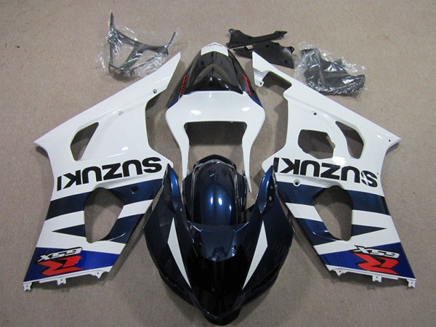 Carenado Moto GSXR 1000 K3 2003-2004 - Blanco Azul Negro Calcomanía Carenado Moto GSXR 1000 K3 2003-2004 - Blanco Azul Negro Calcomanía