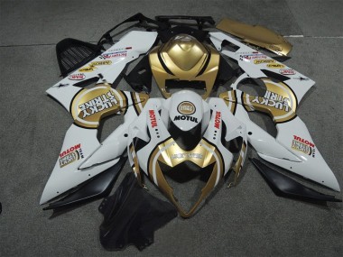 Carenado Moto GSXR 1000 K5 2005-2006 - Blanco Oro Lucky Strike Motul