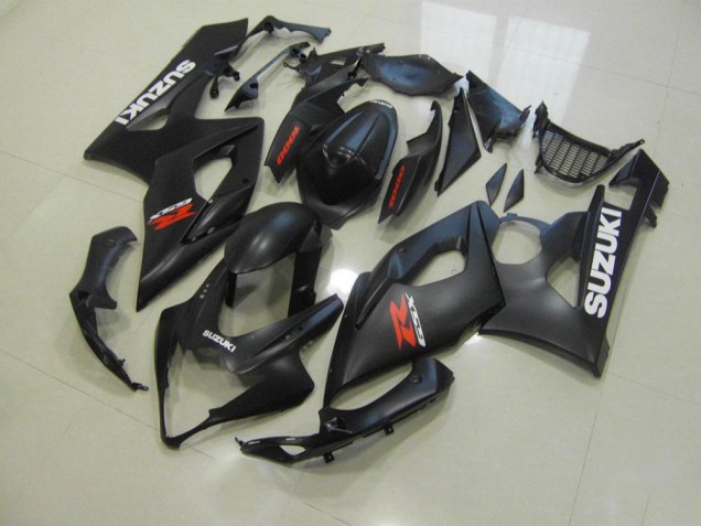 Carenado Moto GSXR 1000 K5 2005-2006 - Negro Mate con Blanco Calcomanías Carenado Moto GSXR 1000 K5 2005-2006 - Negro Mate con Blanco Calcomanías