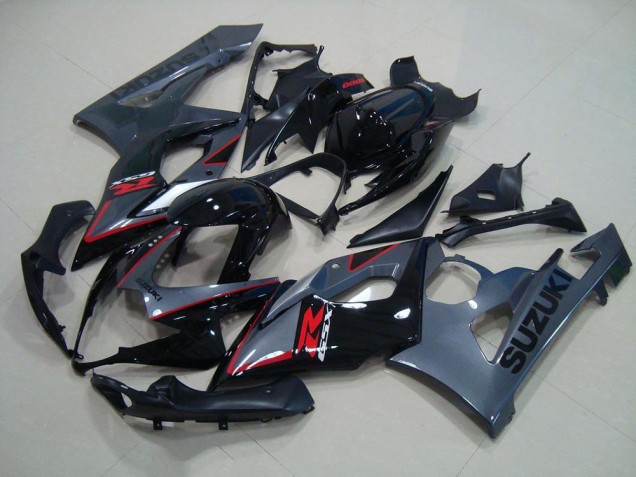 Carenado Moto GSXR 1000 K5 2005-2006 - Negro Rojo Calcomanías