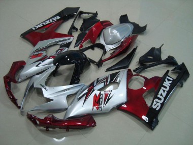 Carenado Moto GSXR 1000 K5 2005-2006 - Plata Rojo