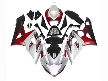 Carenado Moto GSXR 1000 K5 2005-2006 - Plata Rojo Negro