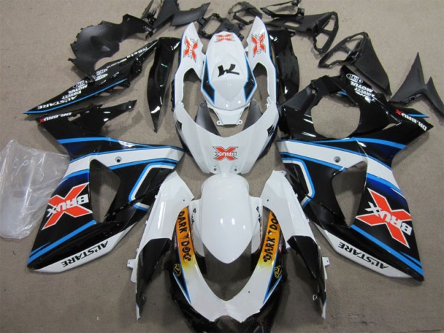 Carenado Moto GSXR 1000 K9 2009-2016 - Blanco Azul Brux Oscuro Dog