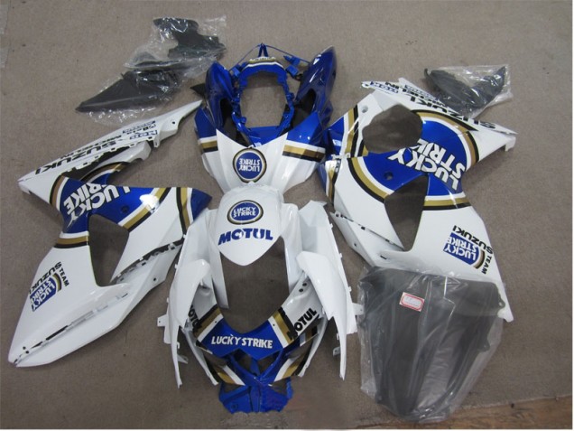 Carenado Moto GSXR 1000 K9 2009-2016 - Blanco Lucky Strike Azul Motul Carenado Moto GSXR 1000 K9 2009-2016 - Blanco Lucky Strike Azul Motul