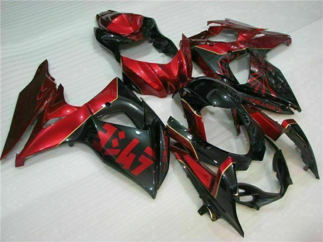 Carenado Moto GSXR 1000 K9 2009-2016 - Rojo Llama Negro