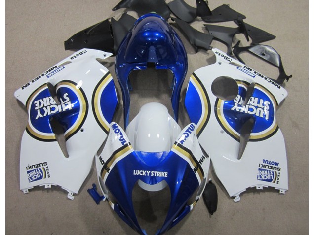 Carenado Moto GSXR 1300 Hayabusa 1996-2007 - Blanco Lucky Strike Azul Motul