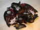 Carenado Moto GSXR 1300 Hayabusa 1996-2007 - Negro Rojo Llama