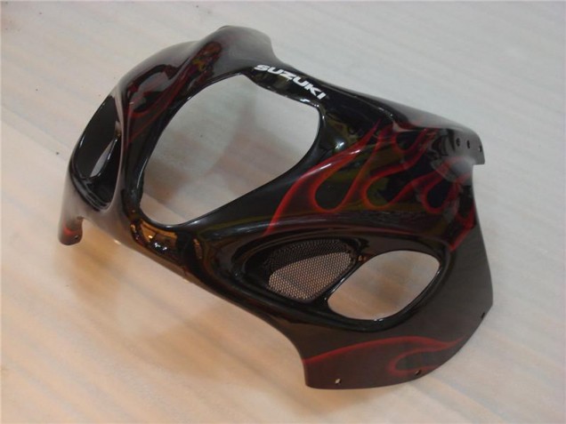 Carenado Moto GSXR 1300 Hayabusa 1996-2007 - Negro Rojo Llama