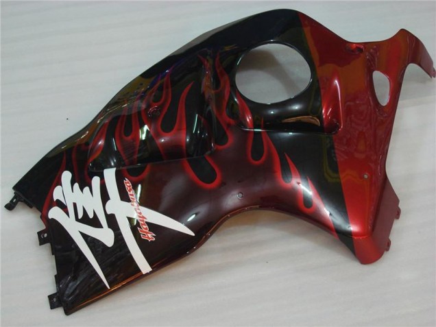 Carenado Moto GSXR 1300 Hayabusa 1996-2007 - Negro Rojo Llama