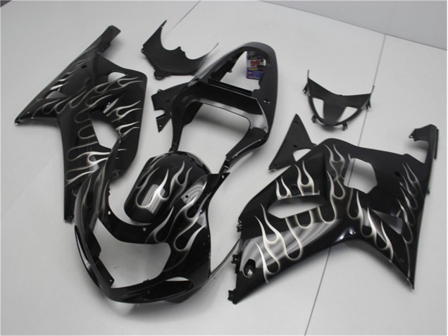 Carenado Moto GSXR 600 / 750 K1 K2 K3 2001-2003 - Negro Blanco Llama Carenado Moto GSXR 600 / 750 K1 K2 K3 2001-2003 - Negro Blanco Llama