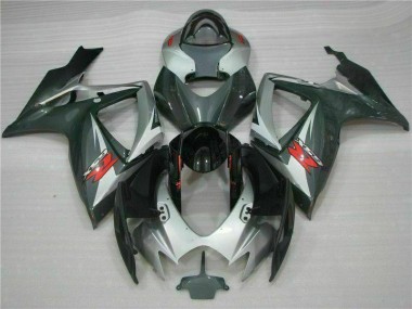 Carenado Moto GSXR 600 / 750 K6 2006-2007 - Plata Negro