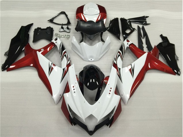 Carenado Moto GSXR 600 / 750 K8 2008-2010 - Blanco Rojo Negro