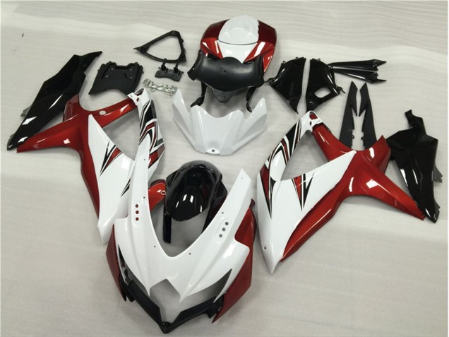 Carenado Moto GSXR 600 / 750 K8 2008-2010 - Blanco Rojo Negro