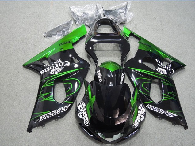 Carenado Moto GSXR 600 K1 K2 K3 2001-2003 - Negro Verde Corona Extra