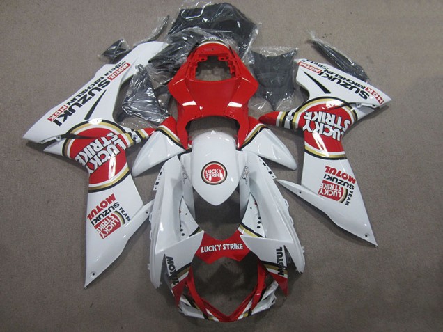 Carenado Moto GSXR 600 K11 2011-2021 - Blanco Lucky Strike Rojo Motul Carenado Moto GSXR 600 K11 2011-2021 - Blanco Lucky Strike Rojo Motul