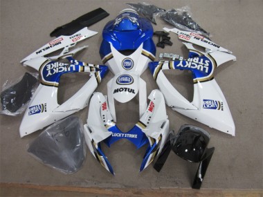 Carenado Moto GSXR 600 K6 2006-2007 - Blanco Azul Lucky Strike Motul