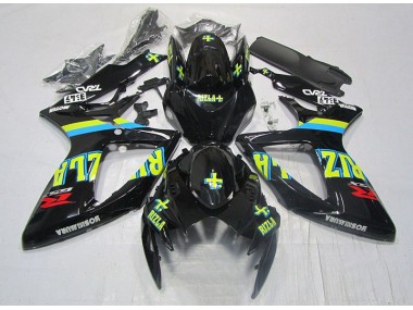 Carenado Moto GSXR 600 K6 2006-2007 - Negro Amarillo Rizla