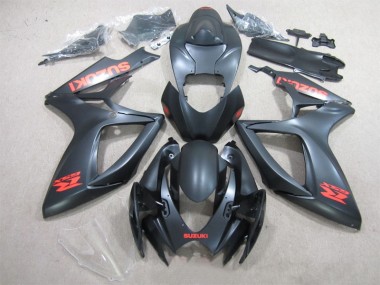 Carenado Moto GSXR 600 K6 2006-2007 - Negro Rojo Calcomanía