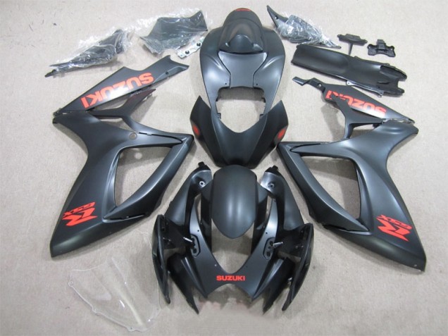 Carenado Moto GSXR 600 K6 2006-2007 - Negro Rojo Calcomanía