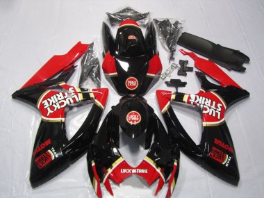 Carenado Moto GSXR 600 K6 2006-2007 - Negro Rojo Lucky Strike Motul