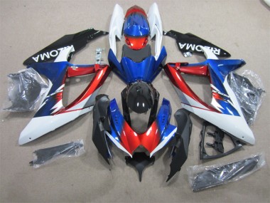 Carenado Moto GSXR 600 K8 2008-2010 - Azul Rojo Blanco