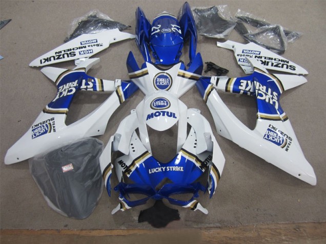 Carenado Moto GSXR 600 K8 2008-2010 - Blanco Lucky Strike Azul Motul Carenado Moto GSXR 600 K8 2008-2010 - Blanco Lucky Strike Azul Motul