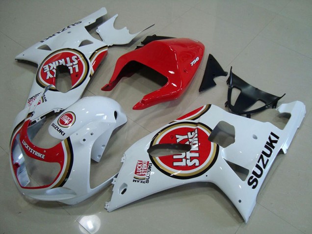 Carenado Moto GSXR 750 K1 K2 K3 2001-2003 - Rojo Blanco Lucky Strike Carenado Moto GSXR 750 K1 K2 K3 2001-2003 - Rojo Blanco Lucky Strike