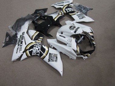 Carenado Moto GSXR 750 K11 2011-2021 - Blanco Lucky Strike Negro Motul
