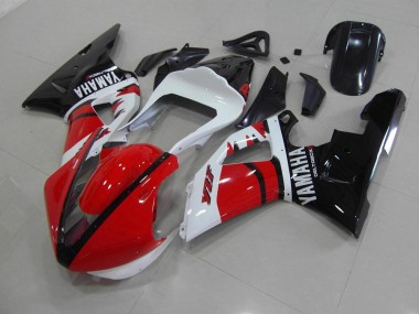 Carenado Moto R1 2000-2001 - Rojo Negro Blanco Carrera Versión